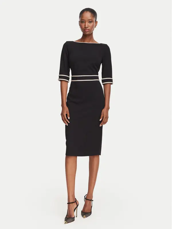 RINASCIMENTO Rinascimento Koktel haljina CFC0131086003 Crna Slim Fit