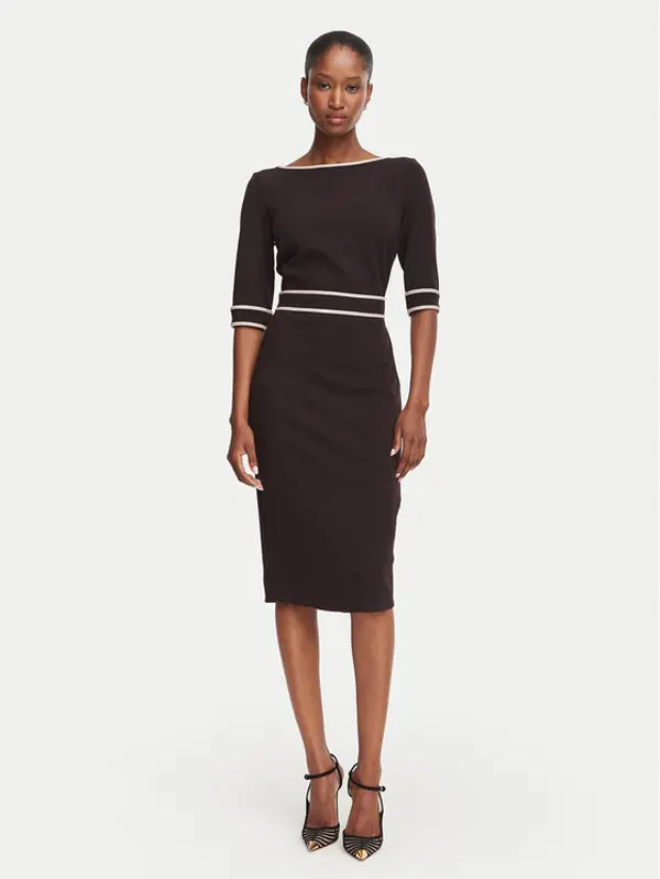 RINASCIMENTO Rinascimento Koktel haljina CFC0131086003 Smeđa Slim Fit