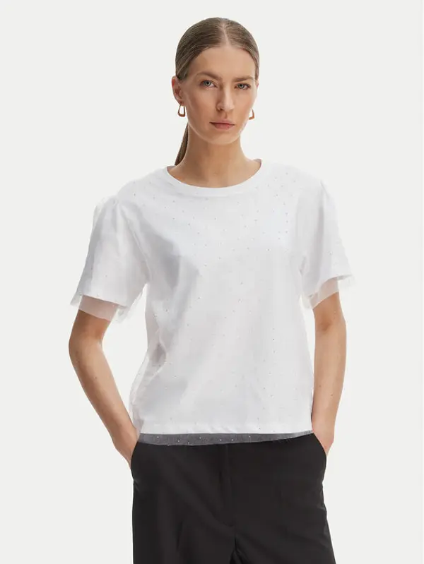 RINASCIMENTO Rinascimento T-shirt CFC0128089003 Bijela Regular Fit
