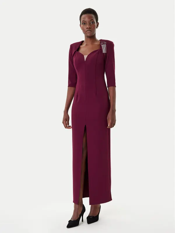 RINASCIMENTO Rinascimento Večernja haljina CFC0125271003 Tamnocrvena Slim Fit
