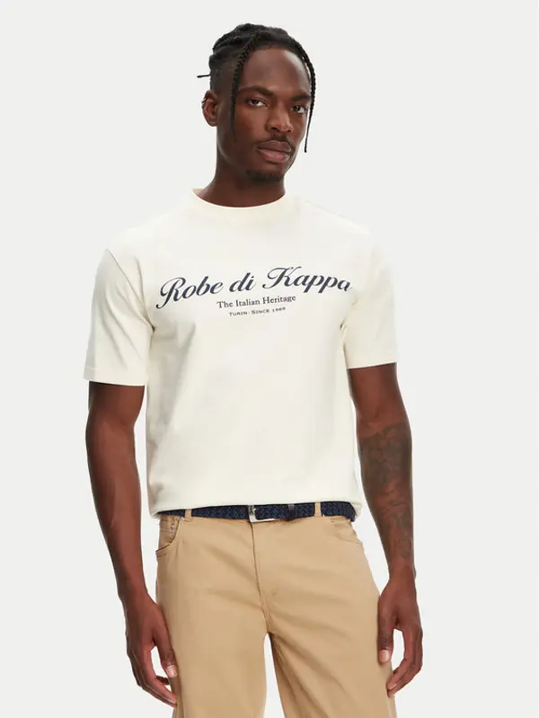 Robe di Kappa Robe di Kappa T-shirt Robe Giovani Tozeur 61151CW Écru Regular Fit