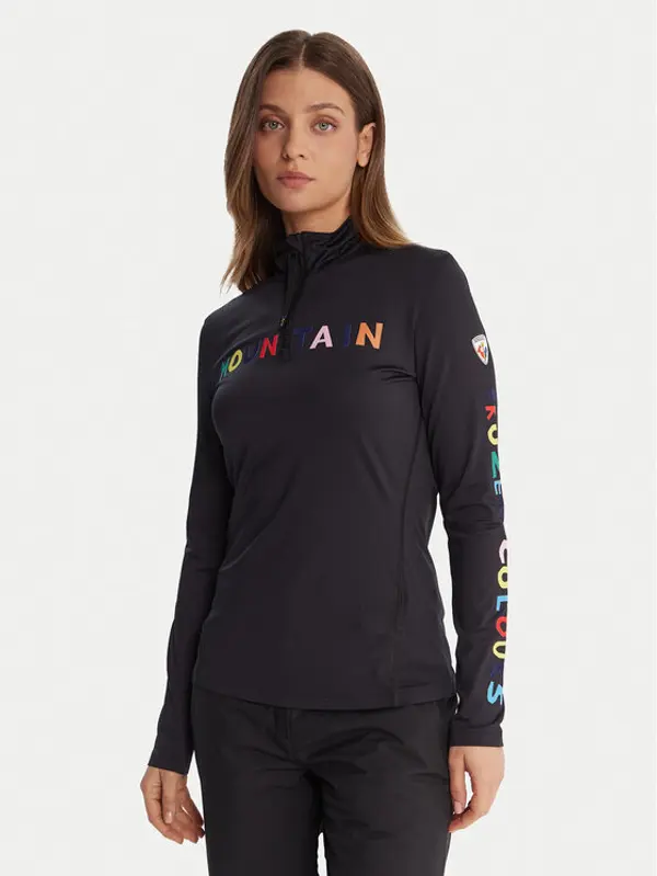 Rossignol Rossignol Tehnička majica dugih rukava RLOWL11 Crna Slim Fit