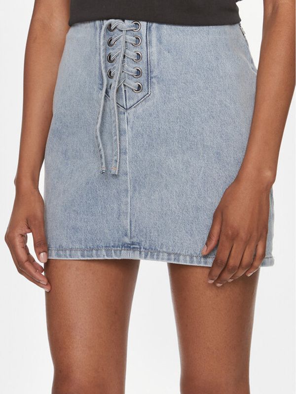 ROTATE ROTATE Jeans suknja Denim Laced Mini 1120101468 Plava Regular Fit