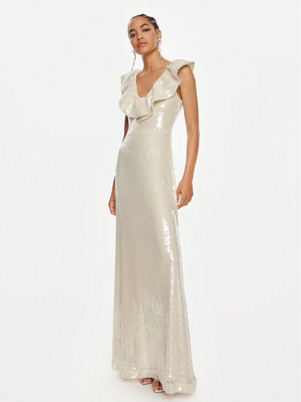 ROTATE ROTATE Koktel haljina Cally 112875857 Écru Regular Fit