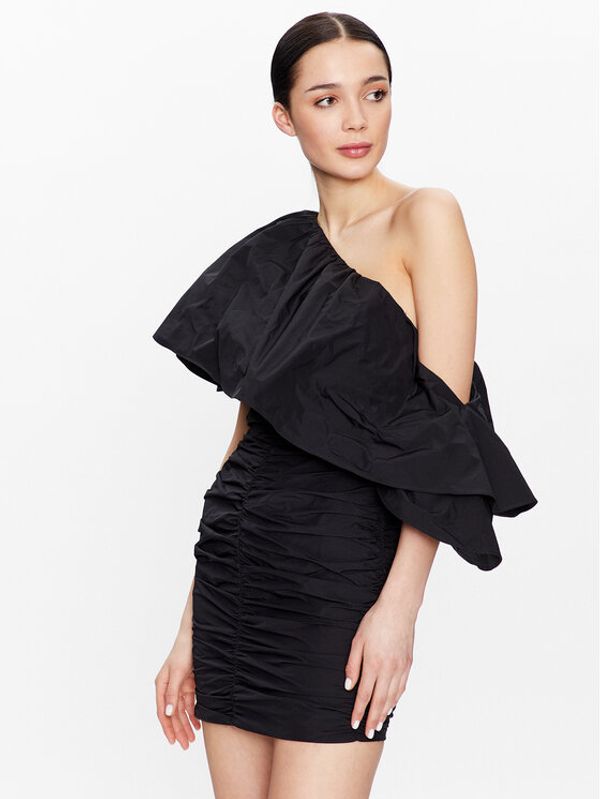 ROTATE ROTATE Koktel haljina Taft Pleated One RT2495 Crna Regular Fit