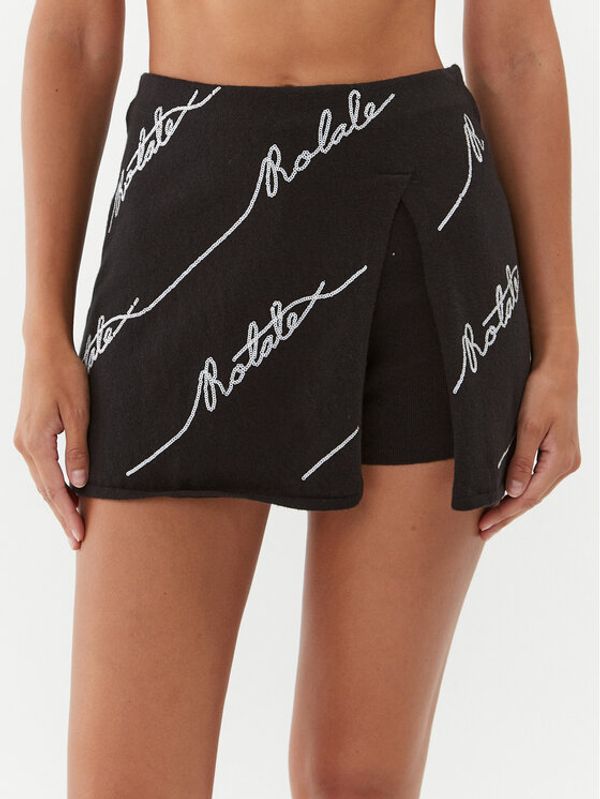 ROTATE ROTATE Kratke hlače Sequin Logo Mini 110111100 Crna Slim Fit