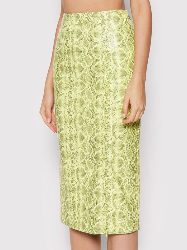 ROTATE ROTATE Suknja od imitacije kože Leeds RT892 Žuta Fitted Fit