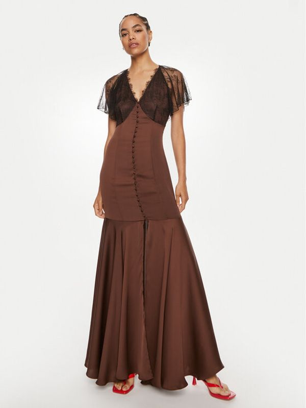 ROTATE ROTATE Večernja haljina Nolara 1127042910 Smeđa Slim Fit