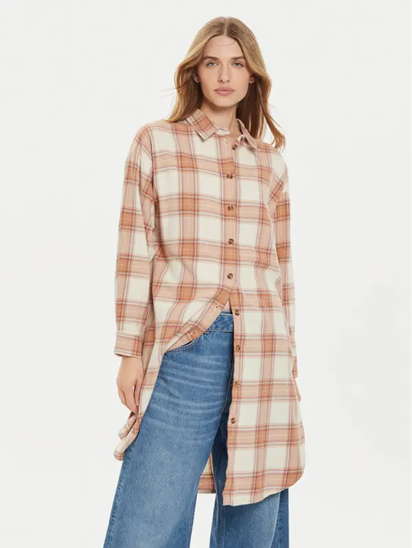 Roxy Roxy Haljina košulja Aqua Waves ERJWT03637 Bež Loose Fit
