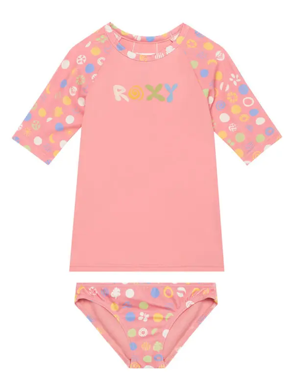 Roxy Roxy Komplet majice i kupaćih gaćica Roxy Dot ERLWR03328 Ružičasta