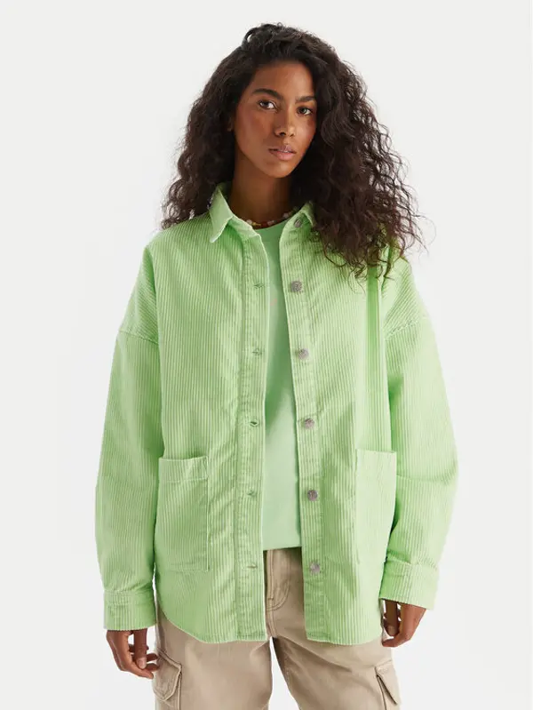 Roxy Roxy Košulja Kick Back Washed Cord ERJWT03697 Zelena Regular Fit