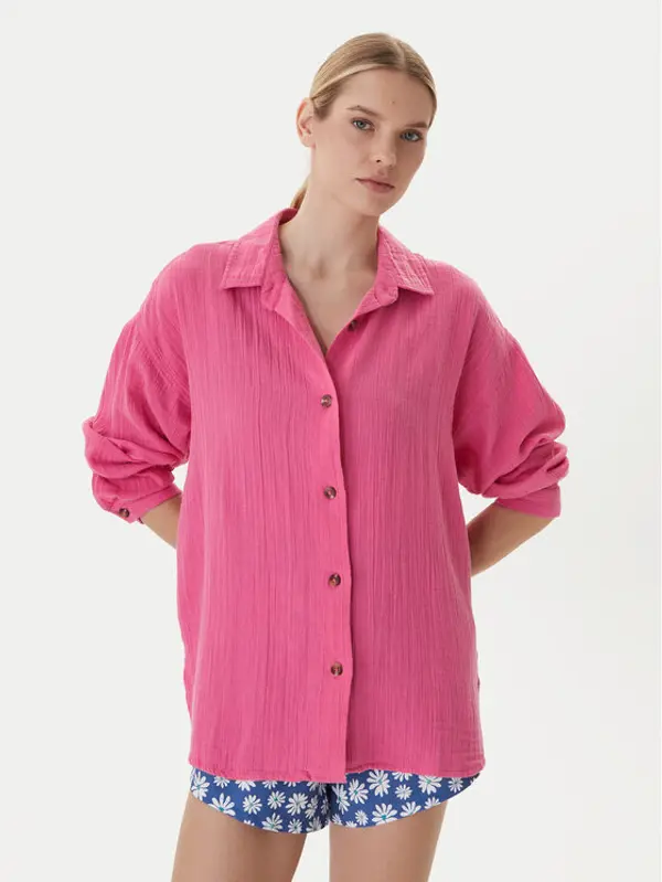Roxy Roxy Košulja Morning Shine ERJWT03739 Ružičasta Loose Fit