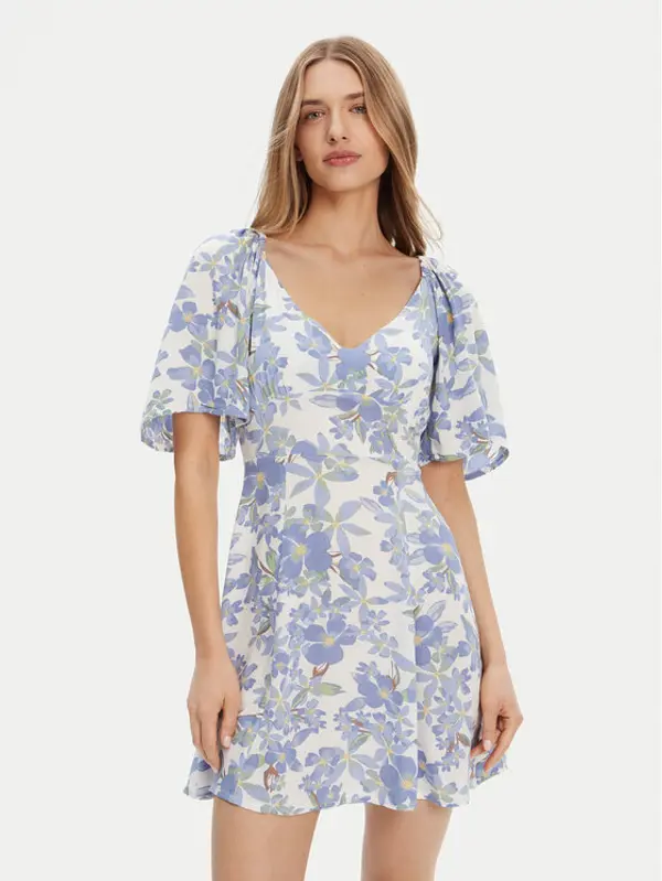 Roxy Roxy Ljetna haljina Mercado Mini Crepe ERJWD03868 Bijela Regular Fit