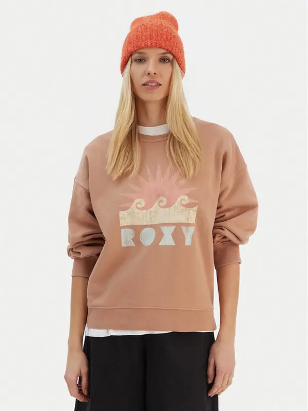 Roxy Roxy Majica dugih rukava ERJFT04874 Smeđa Relaxed Fit