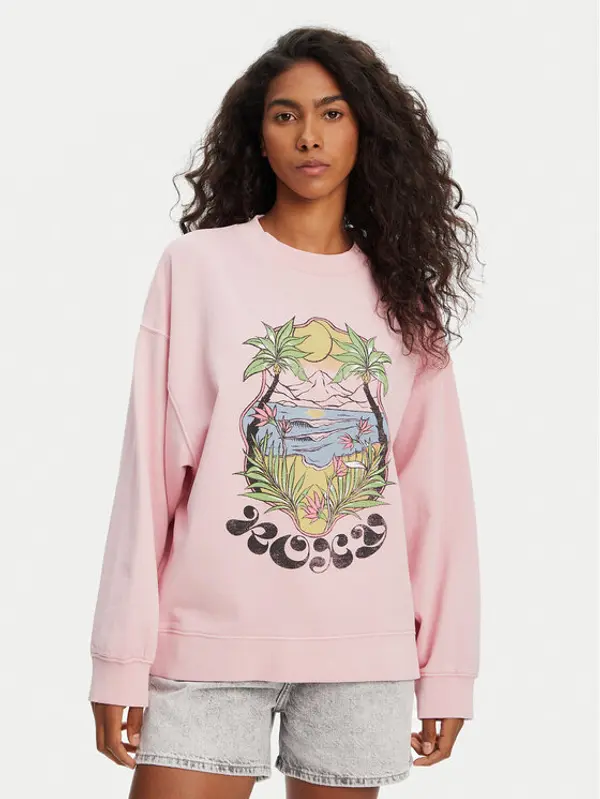 Roxy Roxy Majica dugih rukava ERJFT04997 Ružičasta Relaxed Fit