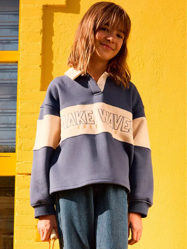 Roxy Roxy Majica dugih rukava Iconic Waves ERGFT04025 Plava Boxy Fit