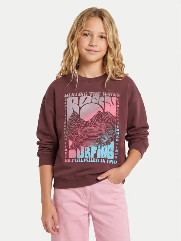 Roxy Roxy Majica dugih rukava Lineup Brushed ERGFT04021 Smeđa Oversize