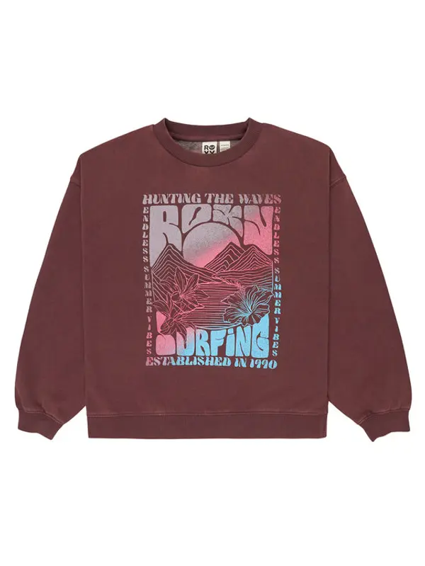 Roxy Roxy Majica dugih rukava Lineup Brushed ERGFT04021 Smeđa Oversize