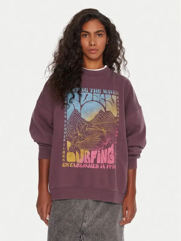 Roxy Roxy Majica dugih rukava Lineup ERJFT05005 Ljubičasta Oversize