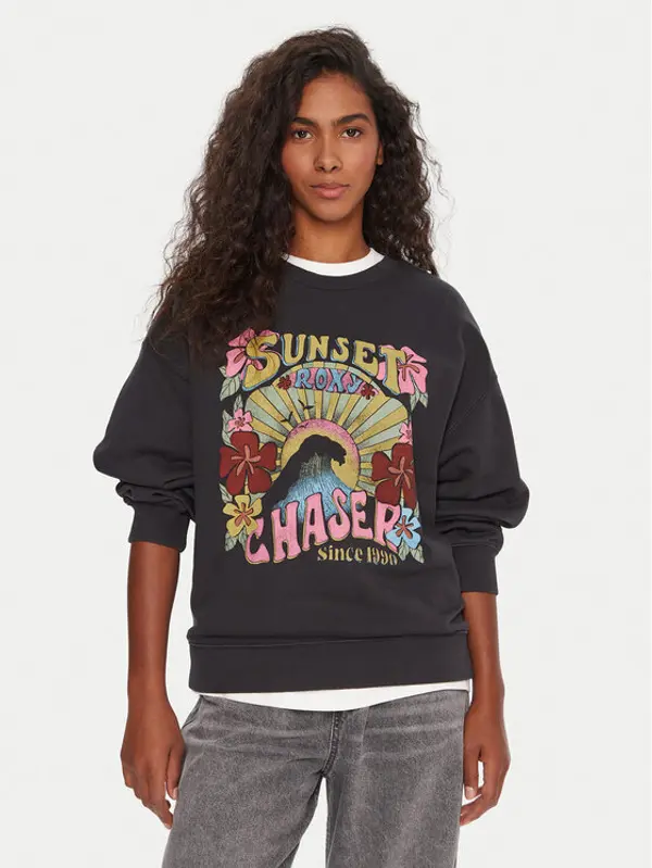 Roxy Roxy Majica dugih rukava Lineup ERJFT05006 Crna Relaxed Fit
