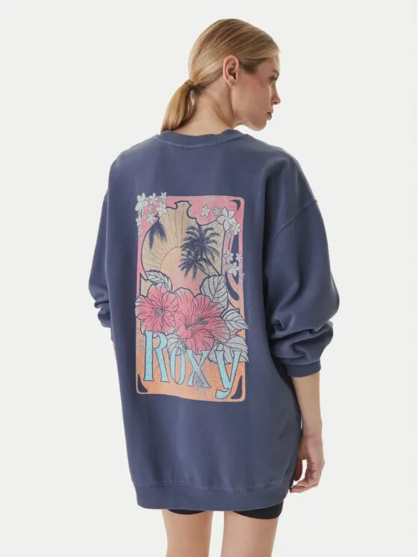 Roxy Roxy Majica dugih rukava Saturday Night Vibes ERJFD03002 Plava Relaxed Fit