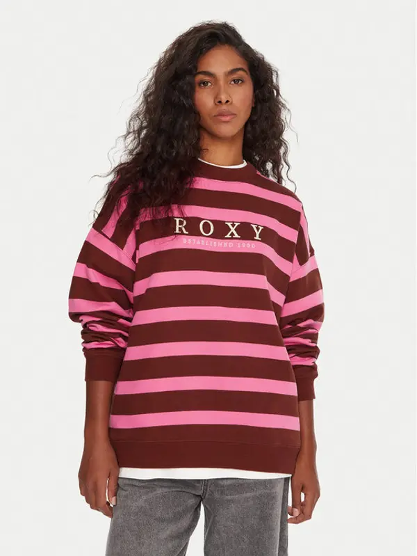 Roxy Roxy Majica dugih rukava Strictly Stripes ERJFT05004 Ružičasta Oversize
