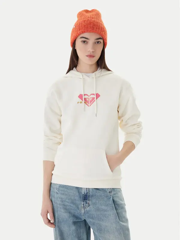 Roxy Roxy Majica dugih rukava Vl Surf Stoked Hoodie Brushed ERJFT05028 Bež Regular Fit