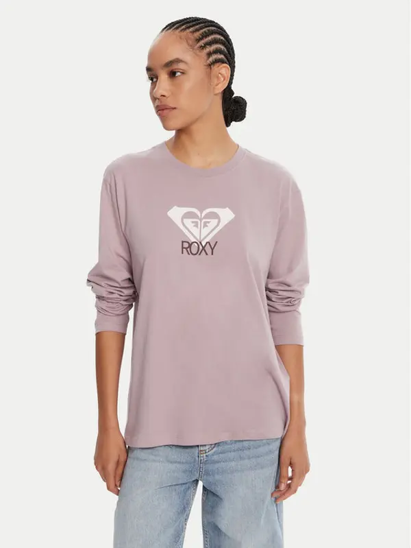 Roxy Roxy Majica Hangloose Art Ls ERJZT06035 Ljubičasta Regular Fit