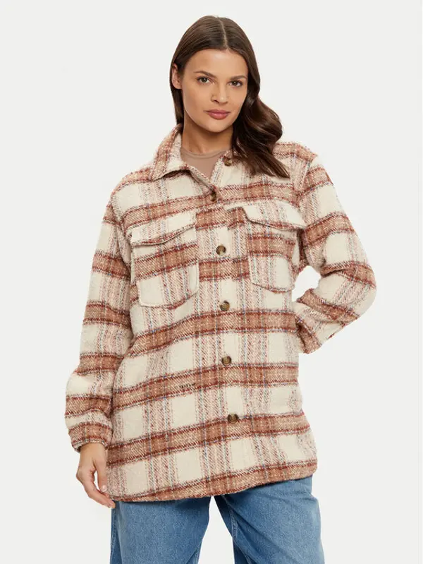 Roxy Roxy Prijelazna jakna Check The Swell IIII ERJJK03615 Bež Relaxed Fit
