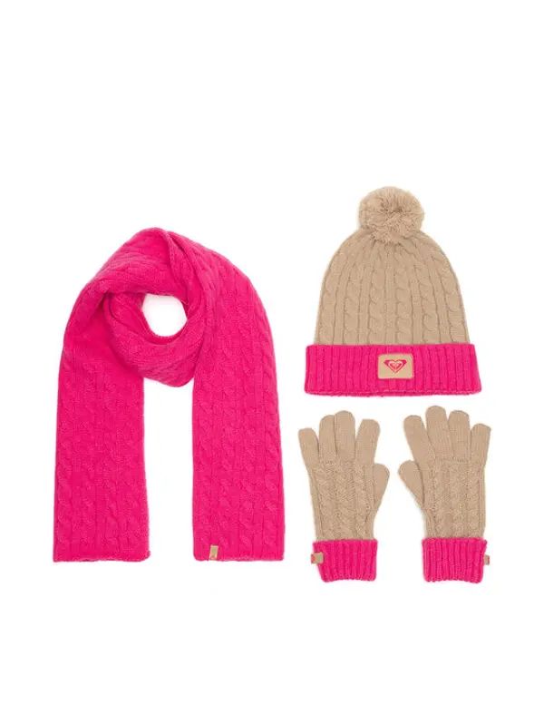 Roxy Roxy Set kapa, šal i rukavice RX-KF-001-AW24 Ružičasta