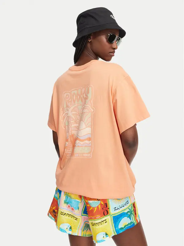 Roxy Roxy T-shirt Enzyme Wash ERJZT05966 Narančasta Oversize