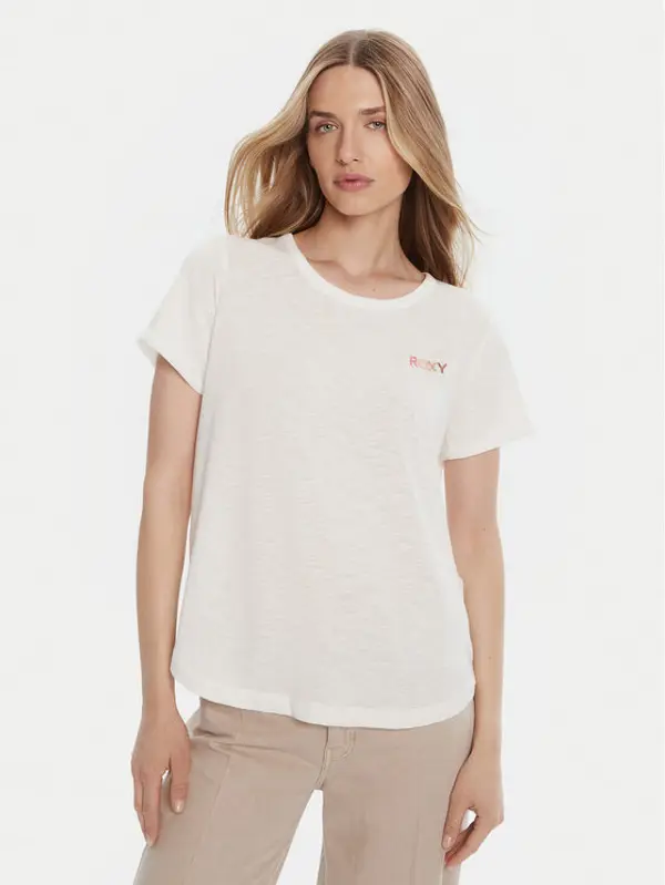 Roxy Roxy T-shirt ERJZT05731-WBK0 Bijela Regular Fit