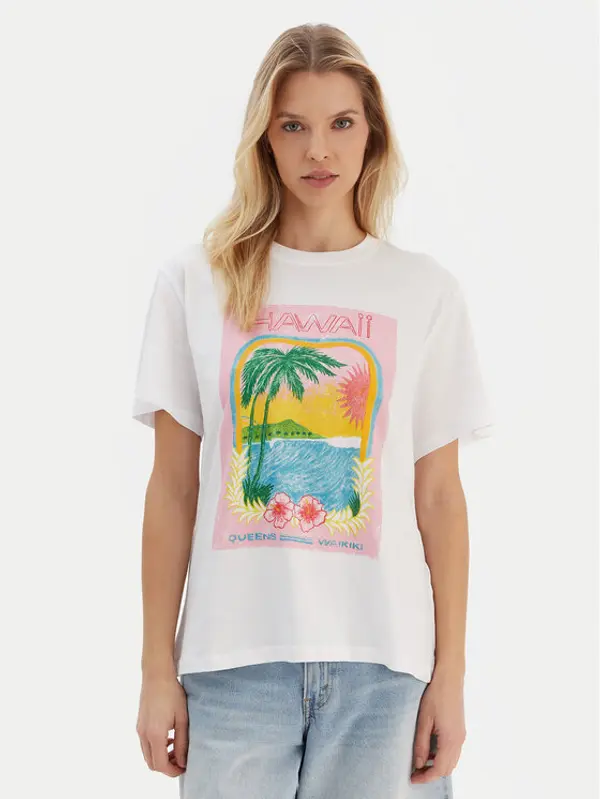 Roxy Roxy T-shirt ERJZT05899 Bijela Regular Fit