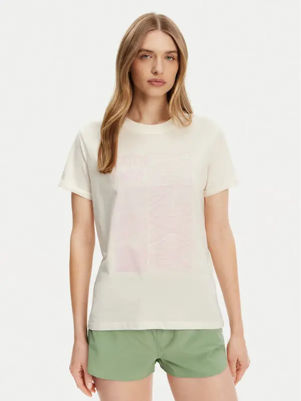 Roxy Roxy T-shirt ERJZT05911 Écru Regular Fit