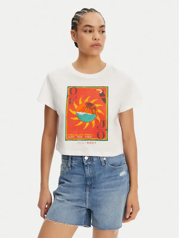 Roxy Roxy T-shirt ERJZT05921 Bijela Relaxed Fit