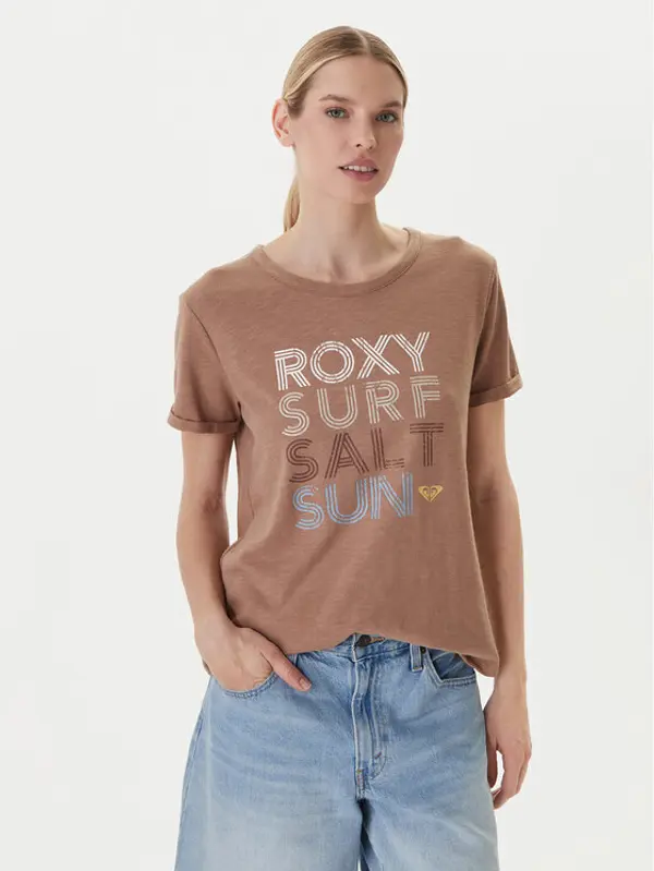 Roxy Roxy T-shirt ERJZT06024 Smeđa Regular Fit