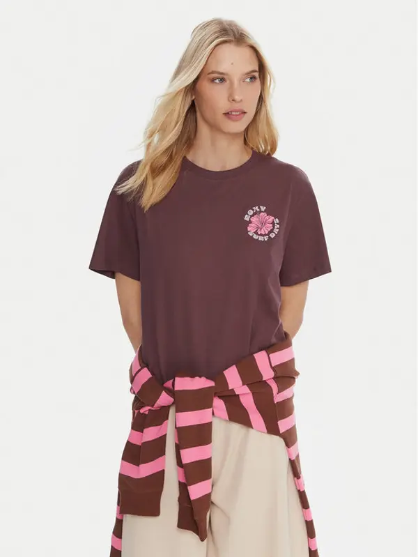 Roxy Roxy T-shirt Hangloose The Sky ERJZT06020 Ljubičasta Regular Fit