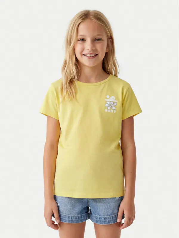 Roxy Roxy T-shirt Lily ERGZT04139 Žuta Regular Fit