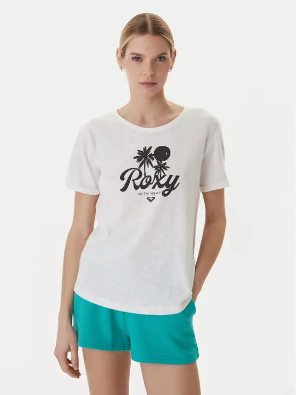 Roxy Roxy T-shirt Oceanwave ERJZT06096 Bijela Loose Fit