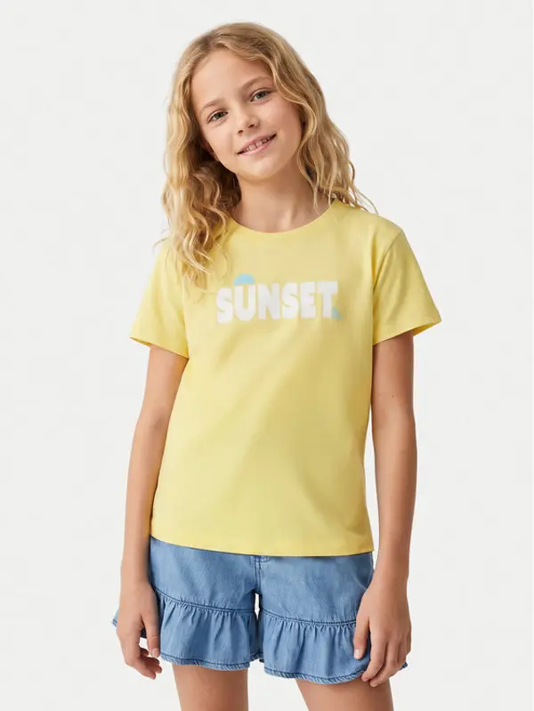 Roxy Roxy T-shirt Orchid Art ERGZT04142 Žuta Regular Fit