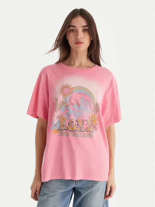 Roxy Roxy T-shirt Sunnyoversize Optic Wash ERJZT06022 Ružičasta Oversize
