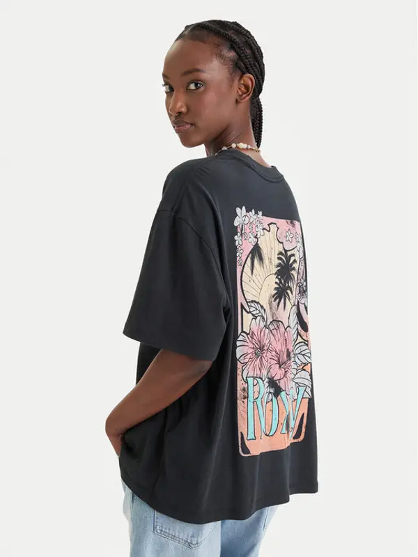 Roxy Roxy T-shirt Talloversize Washed ERJZT06081 Crna Oversize