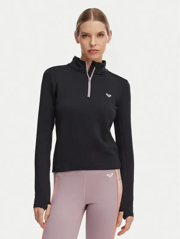 Roxy Roxy Tehnička majica Waves Of Warmth Tech Top ERJFT05033 Crna Regular Fit