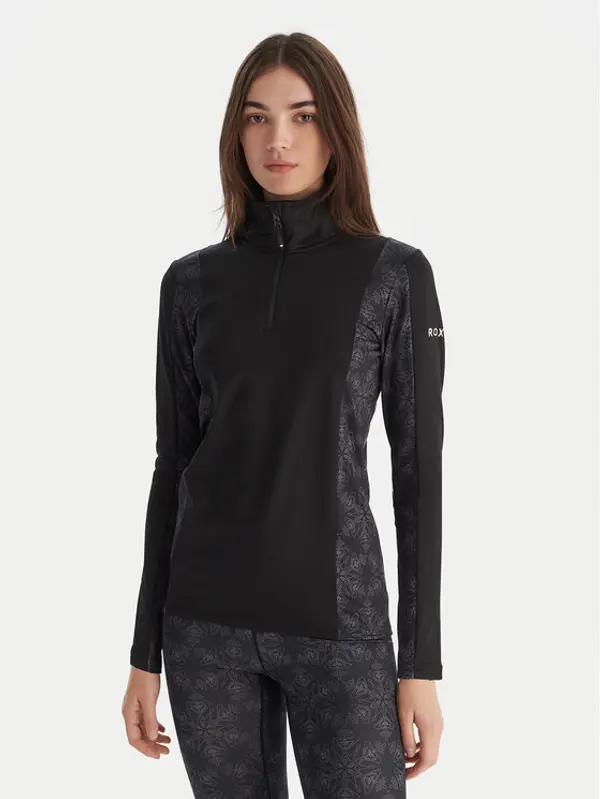 Roxy Roxy Termalno donje rublje Daybreak Brushed Half Zip ERJLW03054 Crna Slim Fit