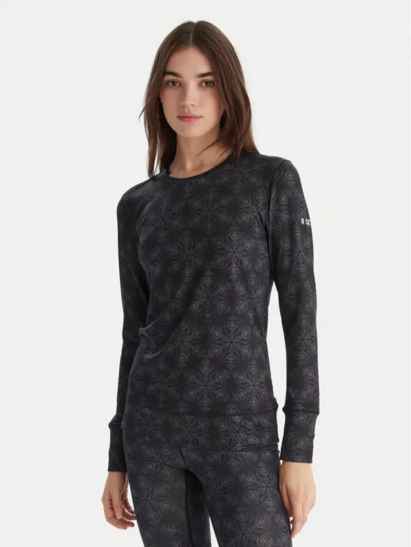 Roxy Roxy Termalno donje rublje Daybreak Brushed Top ERJLW03055 Crna Slim Fit