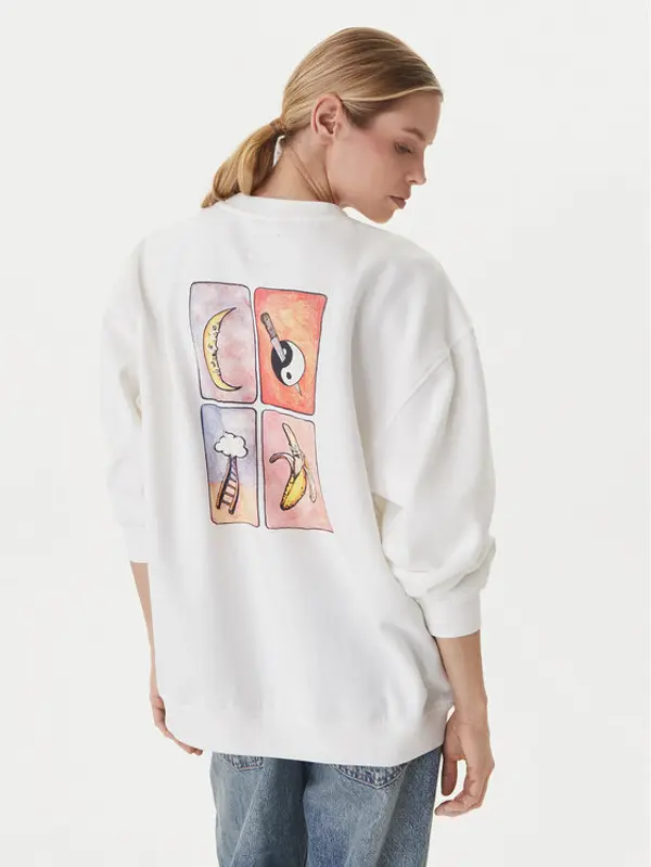 RVCA RVCA Majica dugih rukava Spanky Loteria 23B463501 Bijela Oversize