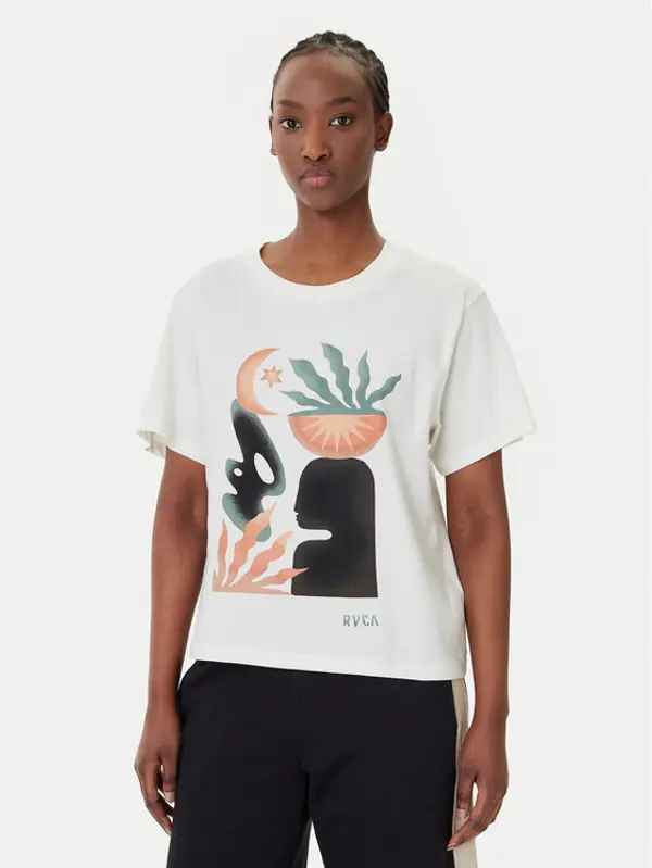 RVCA RVCA T-shirt Collage EVJZT00163 Bijela Easy Fit
