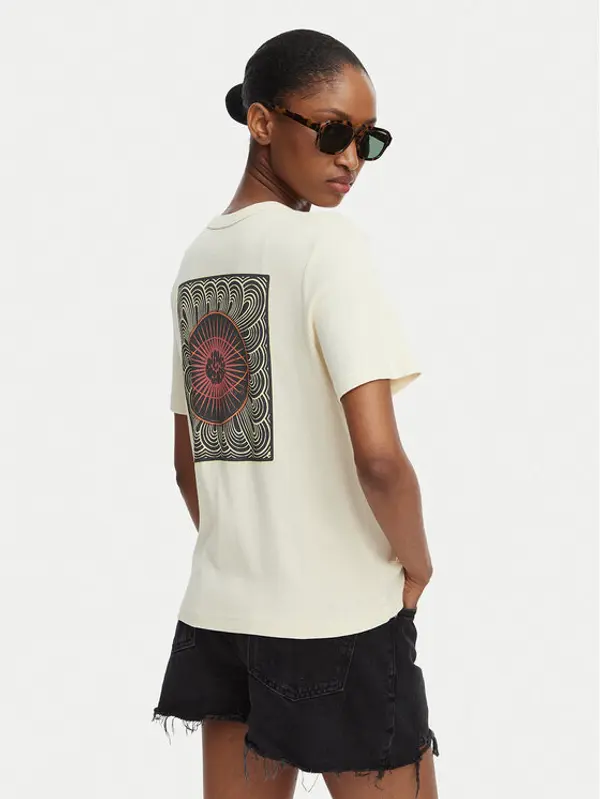 RVCA RVCA T-shirt Daily 23B351502 Krem Regular Fit