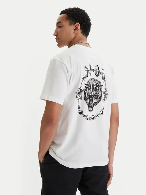 RVCA RVCA T-shirt Double Trouble EVYZT00289 Bijela Relaxed Fit