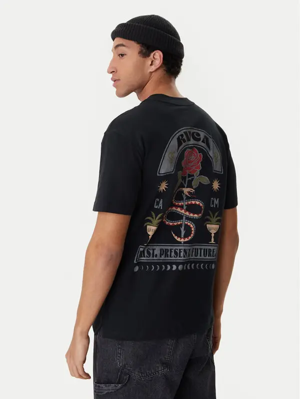 RVCA RVCA T-shirt Roses Poster EVYZT00281 Crna Regular Fit